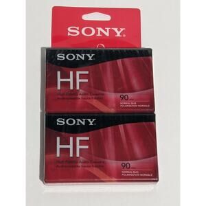 Sony HF 90 Minute Blank Audio Cassette Tapes Normal Bias Pack Of 2 - New Sealed